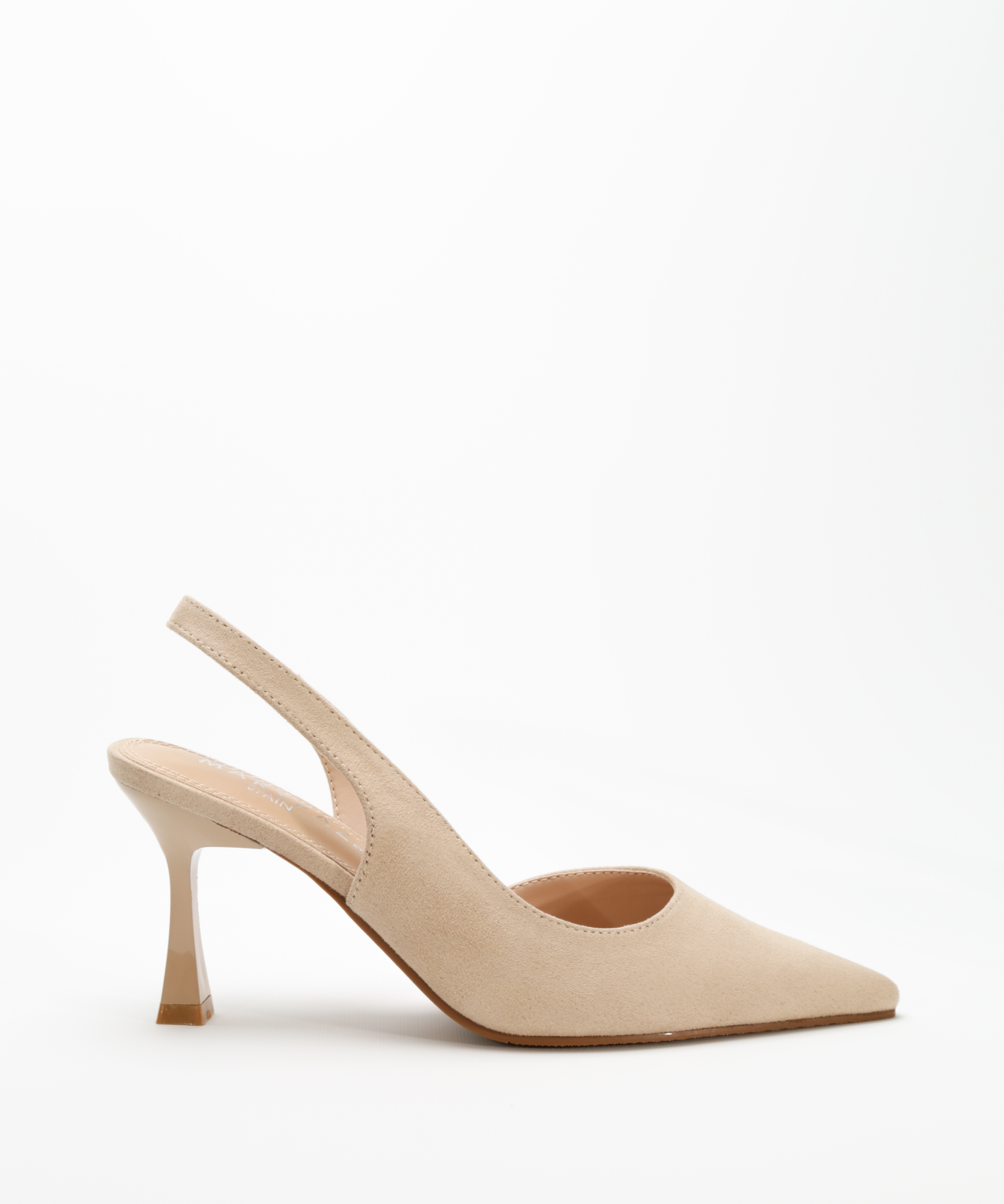 Sapato de salto aberto atr&aacute;s efeito camur&ccedil;a image number null